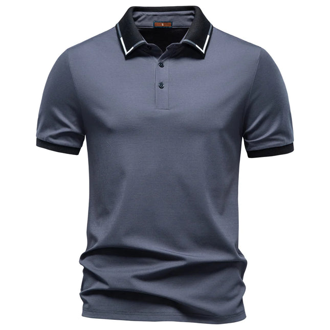 AIOPESON Men's Slim Fit Short Sleeve Polo Shirt Solid Color Lightweight Breathable Fashion Summer Polo Shirts for Men