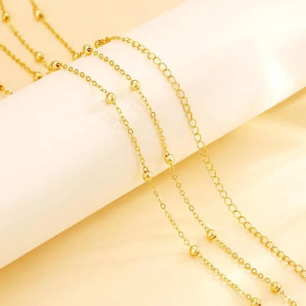 Waist Chain for Women Waterproof, 14K Gold Plated STAINLESS STEEL Layered Belly Chain Sexy Bikini Satellite Beads Body Jewelry