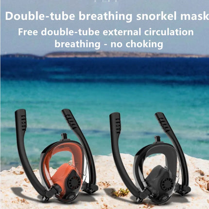 Silicone Snorkeling Mask for Adults, Double Tube Diving Mask, Full Dry Diving Goggles, Self Contained Underwater Breathing Mask