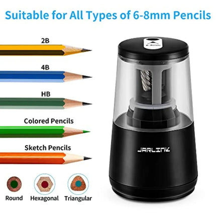 Electric Pencil Sharpener, Heavy-Duty Helical Blade to Fast Sharpen, Auto Stop for No.2/Colo Pencils 6-8mm,AC Adapter/Battery O