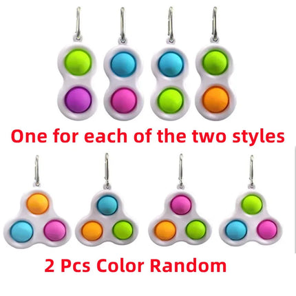 Finger Bubble Music Keychain 2 Pcs  Decompression Fashion Toy Pressable Exercise Board Decompression Key Pendant Birthday Gift ﻿