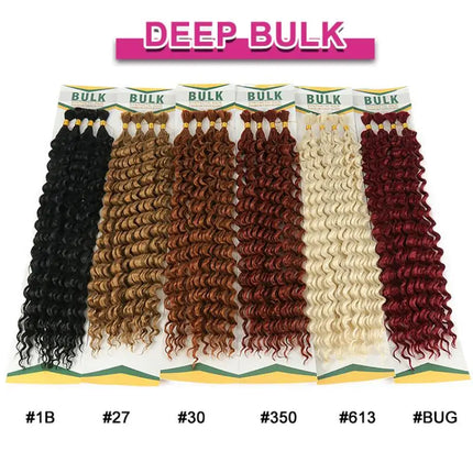 Julianna Deep Wave Synthetic Hair Bulk For Braiding Hair 20Inch Hair Bundles No Weft Natural Black Hair Extensions Wholesale