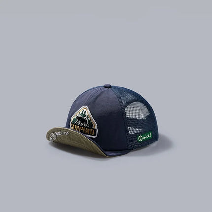 Big Size Short Visor Baseball Cap Breathable Dad Mesh 5 panel Caps Men Adjustable Bone Trucker Hat Outdoor Flat Brim Running Hat