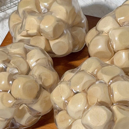 Handmade Wooden Noisy Ball Squishy Toy, Creative Stress Relief Fidget Squeeze Ball Decompression Toy for Anxiety Relaxation