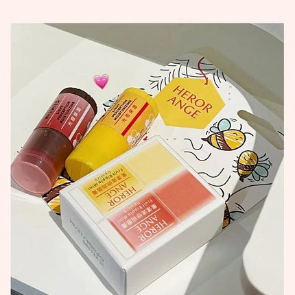HERORANGE HR603 Fruit Mini Lip Balm Two Pack Set Moisturizing Lipstick Moisturizing Autumn and Winter Lip Mask Anti-Drying