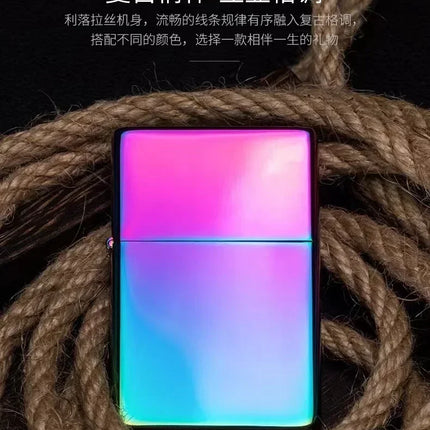 Zorro brass kerosene windproof lighter with personalized creativity, ultra-thin square angle smooth kerosene machine