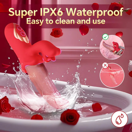 Powerful Tongue Licking Vibrator Female G-Spot Vagina Massager Dildo Thrusting Swing Clitoris Stimulator Women Sex Toy for Adult
