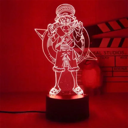 Anime One Piece Zoro Luffy Nami 3D LED Color Changing Night Lights Action Figure Toys Doll Usopp Sanji Chopper Hancock Xmas Gift