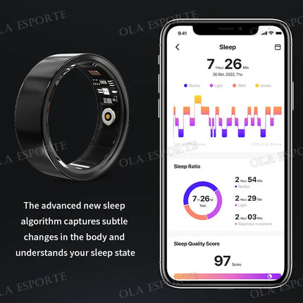 2026 Smart Ring Blood Pressure Heart Rate Sleep Monitoring Smartring IP68 & 5ATM Waterproof Multi-sport Mode Smartring Man Women