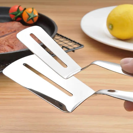 1/3pc Stainless Steel Spatula with Clamp Picnic BBQ Clip Tong Multifunctional Cooking Tool For Frying Fish Steak Kitchen Utensil