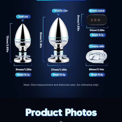 1set, Man and Woman Metal Electric Shock Anal Plug, Vibrating anal plug, butt plug, G-spot masturbation, Passionate party, adult