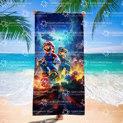 Cool Towel Soft Pool Classic Gift For Travel Gym Shower Camping Quick Dry Sports Large S-Super Game Beach M-Marios Towel