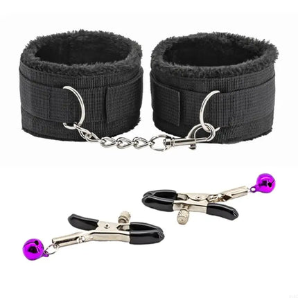Sexy BDSM Kits Plush Sex Bondage Set Sex Games Whips Gag Nipple Clamps for Couples Exotic Accessories