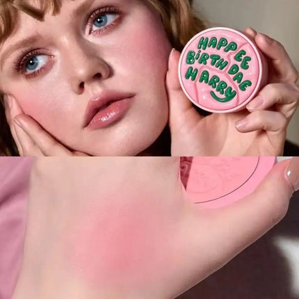 Cute Blusher Peach Milk Pink Cream 3D Embossed Girl's Blush Natural Cheek Tint Brighten Waterproof Matte Face Contouring Blush