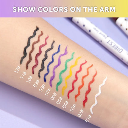 1Pc Quickily Drying Colorful Eyeliners Pencil Eyes Cosmetics Matte Liquid Eyeliners Waterproof Lasting White Sweatproof  Make Up