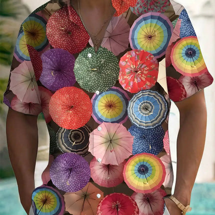 New Hawaii Spring/Summer Fashion Leisure Street Walk Tourist Beach Printed Full Open Short Sleeve Button Shirt, Quick Shipping