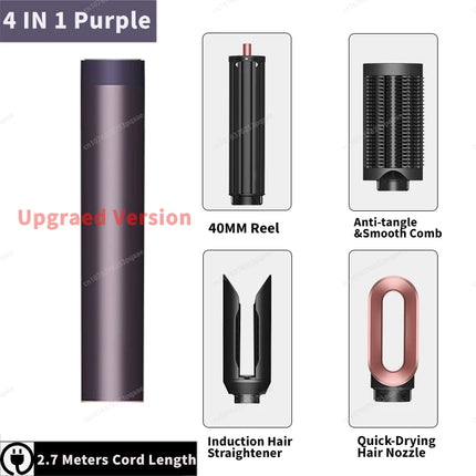 New Multil Hair Styler Auto Curling Dryer Wrap Hot/Cold Air Dryer 1300W Hair Straightener Curling Barrel Brush Salon Hair Dryer