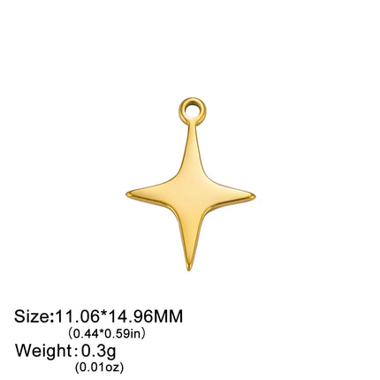 EUEAVAN 5pcs Stainless Steel Charms for Jewelry Making Leaves Lotus Flower Star Pendant Mini Charm Necklace Bracelet DIY Gifts