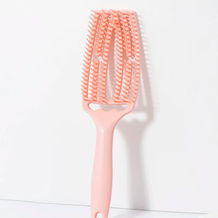 hollow elastic exfoliating comb brush nylon women's massage comb curly hair salon styling tool Special for real hair wigs