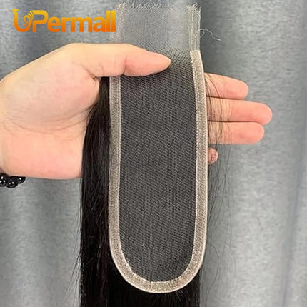 Upermall Kim K 2x6 Hd Transparent Lace Closure Straight Body Wave Deep Middle Part Brazilian Remy Human Hair For Black Women