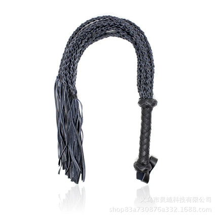 Black&Red Braided Handle Tails Handle Leather Flogger Handmade Horse Whip Horse Racing Flogger New