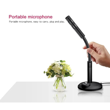 USB Desktop Microphone 3.5mm Omnidirectional PC Laptop Computer Mic for Computer Gaming Recording Chatting Singing Meeting