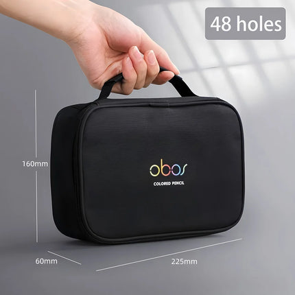 48/72/120/150/200 hole detachable and foldable Velcro stitched Oxford canvas pencil case for art stationery storage pencil case