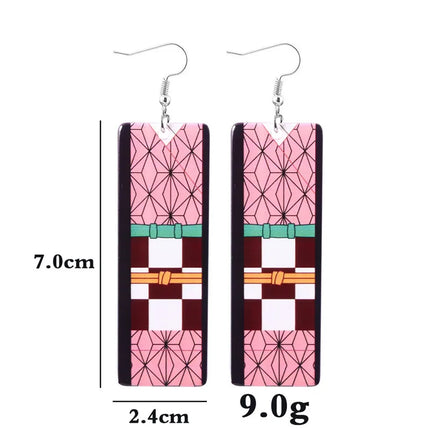 Creative Anime Acrylic Earrings For Women Demon Layer Butterfly Tanjiro Ear Drop Trendy Fans Cosplayer Jewelry Accessories Gifts