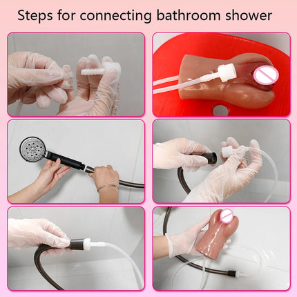 FAAK Soft Silicone Squirting Pocket Pussy Stroker Ejaculation Male Masturbator Realistic Vagina Clit  Anal Sex Toys For Men