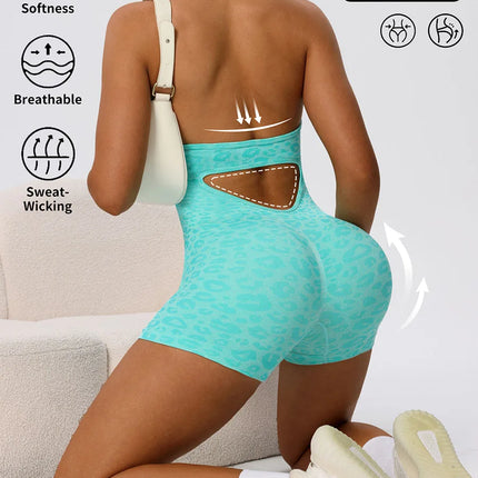 Trendy Sexy Leopard Women Jumpsuits Sport Yoga Clothes Rompers Sportswear Woman Gym Combi-pants Fitness Overalls Shorts Bodysuit