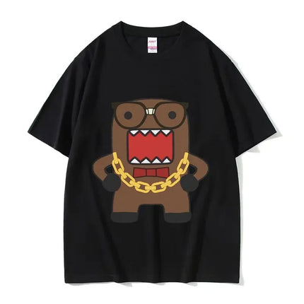 O-Neck Fashion Quality T-Shirt Casual Face Domo Kun Funny Meme Women Summer Short Sleeved Harajuku Streetwear Tops Tees
