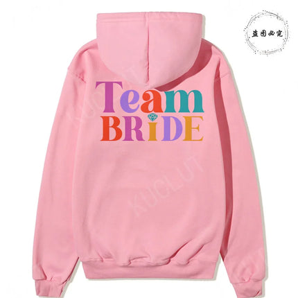 French Girls Hoodies: Future Bride & Team Bride Printed Pullover, Long Sleeve Sweatshirts for Bachelorette Party Single Farewell