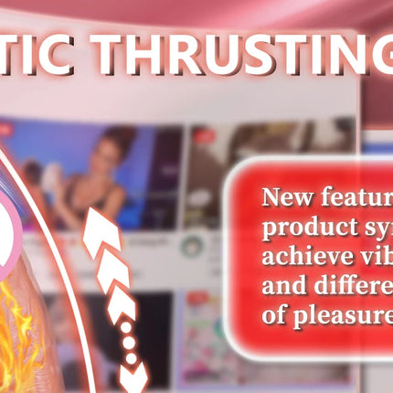 Realistic Dildo Vibrator for 18+ Women Suction Cup 9 Vibrations 3 Thrusting Swing Heating Modes APP Remote Control Adult Sex Toy