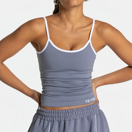 TEVEO Ignite Cami Top Sports Yoga Vest Underwear Woman Fitness Tops Gym Beautiful Back Bra Running Workout Halter