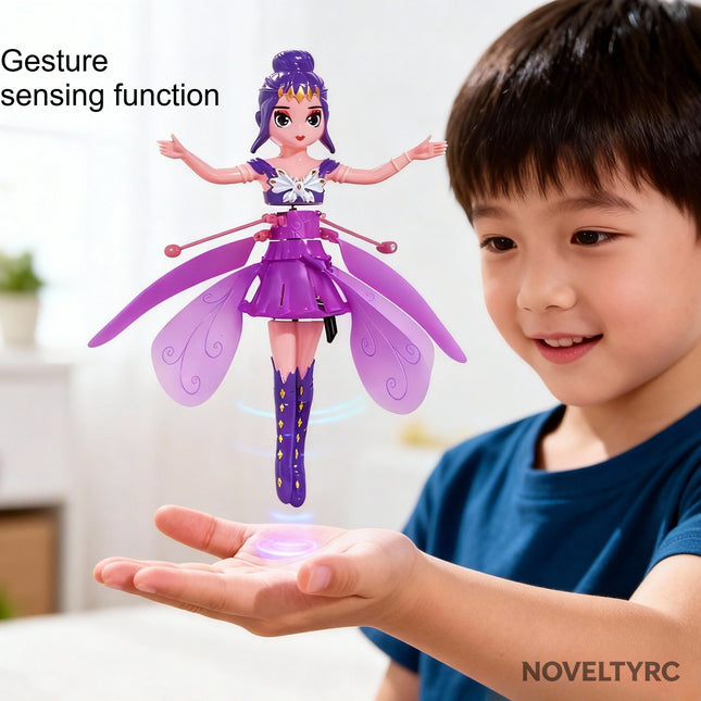 Rotating Luminous Princess Helicopter Doll Dancing Airplane Gesture Induction Luminous Flying Toy Christmas Gift Holiday Gift