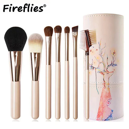 Professional 7PCS Makeup Brushes Synthetic Soft Cruelty Free Foundation Blush Eyeshadow Cosmetic Set Easy Cleaning Tools