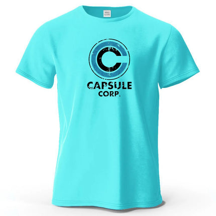 S-4XL Capsule Corp 100% Cotton Funny Printing Japan Anime Men T Shirt Tee Summer Streetwear Tops Fashion Brand Tshirt Clothing