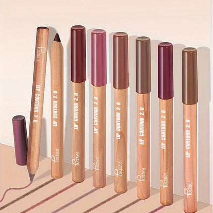 Matte Lip Liner- Long-Lasting, Easy to Color, Includes Sharpener - Perfect for a Flawless Finish! Pudaier Lip Contour 2.0