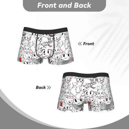 Men's Boykisser Silly Cat Underwear Cute Furry Funny Boxer Briefs Shorts Panties Homme Soft Underpants Plus Size