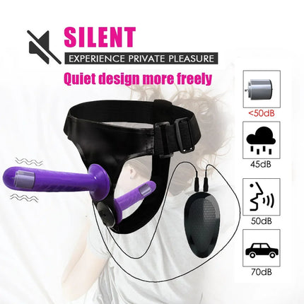 Double Penis Realistic Dildo Vibrator Strapon Ultra Elastic Harness Belt Strap On Big Dildo Vibrateur Sex Toys For Woman Lesbian