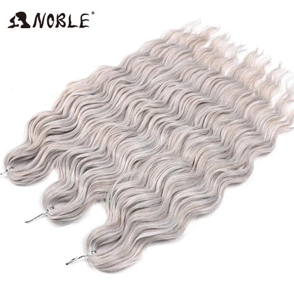 Noble Braiding Hair Extensions 24 Inch Synthetic Hair Water Wave Ombre Rainbow color Deep Wave Curl Twist Crochet Hair Extension