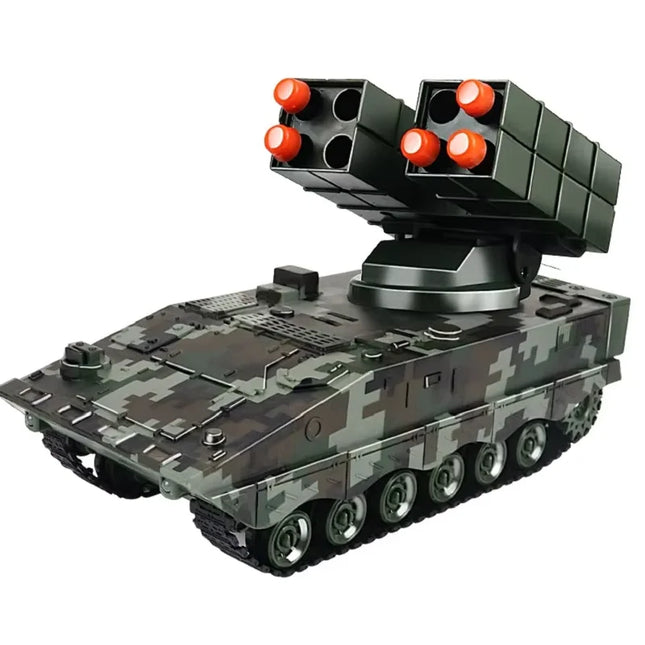 Children Simulation Military Missile Remote Control Vehicle Track Running Lifting Launch Platform Launching Missile Boy Toy Gift