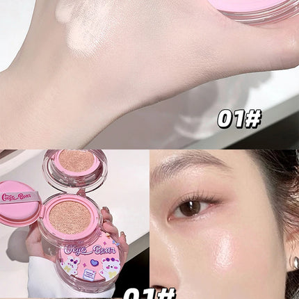 Gege Bear Clear  Air Cushion Cream, Natural, Hydrating, Long-Lasting, Coverage for Dry and Oily Skin Types to Even Skin Tone