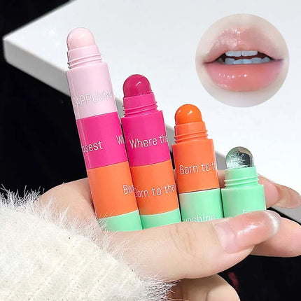 Cappuvini stacking four-color lip balm moisturizing lip balm lip care temperature change lip balm