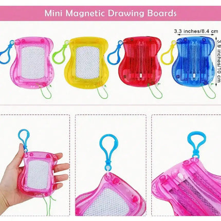 Mini Magnetic Drawing Board Keychain, Reusable Writing Tablet, Portable Pocket Doodle Pad, Birthday Party Goodie Bag Fillers