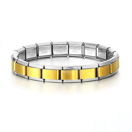 2025 Fashion Functional Elastic Bracelet Modular Bulk Italian Charms Links Fit Bracelet Stainless Steel Jewelry Wholesale