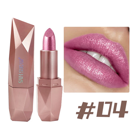 SAM SUGAR  6-color dazzling gold moisturizing long-lasting lipstick Diamond pearl fine sparkle color lipstick
