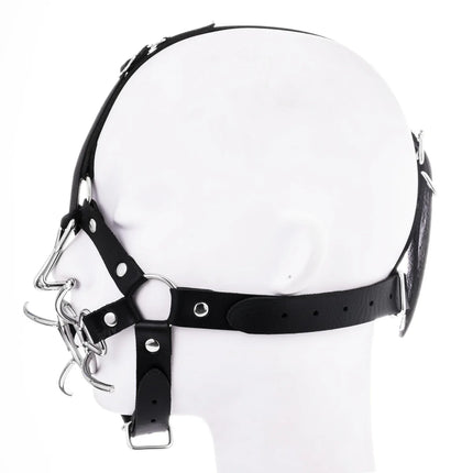 BDSM Metal Spider Gag with Nose Hooks Head Harness Bondage Slave Restraint Adult Sex Toy for Women Men Gay Fetish Role Play Gear