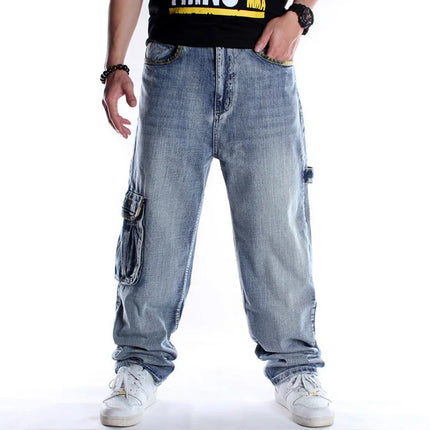 Y2K Fashion Mens Embroidery Oversized Jeans Hip Hop Black Baggy Jeans Trousers Man Loose Rap Street Fashion Men Denim Punk Pants