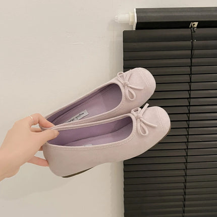 Spring Autumn Internal Elevation Women Mary Jane Shoes Ladies Outdoor Comfort Slip On Women's Butterfly-knot Ballet Shoes